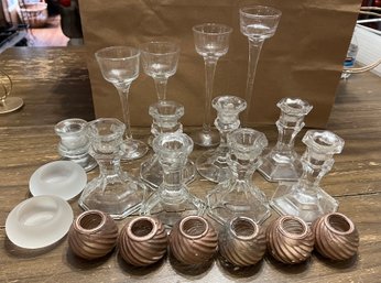 Miscellaneous Lot Of Candlesticks / Holders