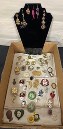Beautiful Collection Of Jewelry Lot For Crafts Mini Face Masks, Single Ear Rings, Pendant, Broken Pieces.JJ/A4
