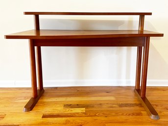 A Modern Tiered Desk In Beaded Maple