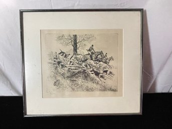 Framed Signed Art Print Of Pencil Sketch Lithograph