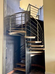 A  Steel And Oak Spiral Stair Case - Faux Painted - Primary