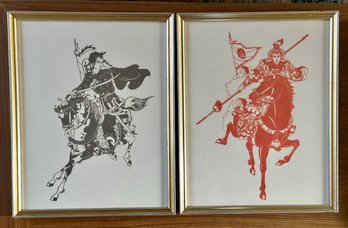 Two Framed Chinese Warrior Paper Cuts (2)