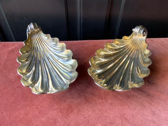 Pair Of Shell-Form Sterling Silver Serving Dishes