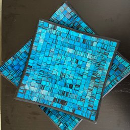 2 Mosaic Square Platters - Decorative