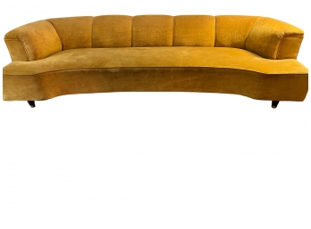 Mid Century Modern Yellow Velvet Couch