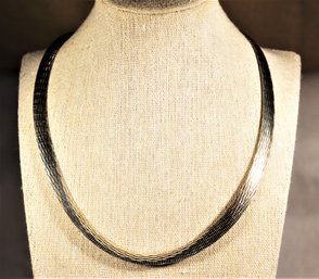 Very Fine Milor Sterling Silver Wide Chain Necklace 950 Sterling Silver