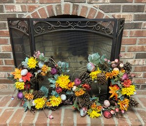 Pair Of Fall Floral Wreaths