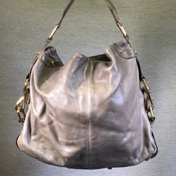 Hard To Find REBECCA MINKOFF For VERA BRADLEY Gray Leather Hobo Bag - Great Looking Bag In Great Condition
