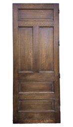 A Large 19th Century Quarter Sawn Oak 5-Panel Door