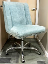 A Modern Office Chair With Nailhead Trim By Crate & Barrel