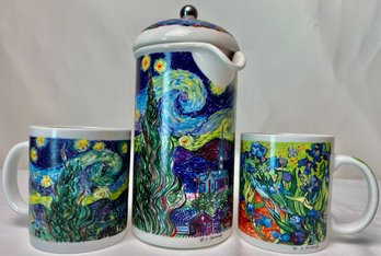 Van Gogh Coffee Press And Mugs - Chaleur Masters Collection  (3)