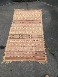 Antique Hand-knotted TURKISH CAUSASIAN Rug- Low Pile With Pleasing Subdued Color Palette- 77' By 44'