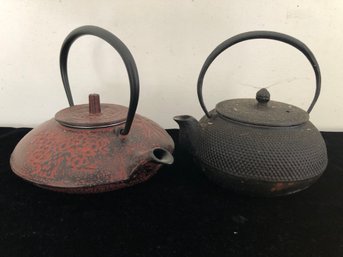 Pair Of Small Chinese Tea Kettles