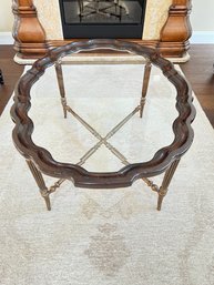 Wood And Brass Table With Beveled Edge