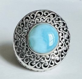 VINTAGE STERLING SILVER LARIMAR RING