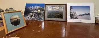 Four Beautiful Scenery Prints And Photos Of Nature, Castle In Clouds, Snow Hills Sea Side, Morning View.