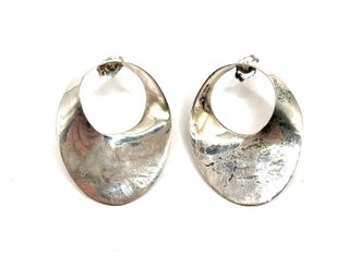 Vintage Sterling Silver Reflective Earrings