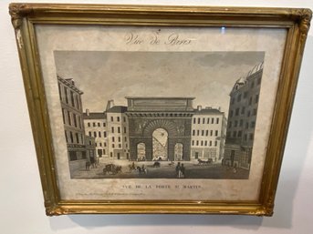 An Early 19th C. Hand Colored Etching By A. Tessier 'Vue De Paris'