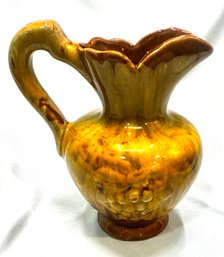 Vintage Drip Glaze Pottery Pitcher