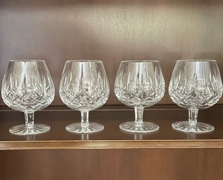 Four Waterford Crystal Lismore Brandy Snifters