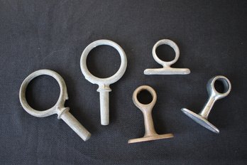 Group Of Five Various Sized Oar Locks