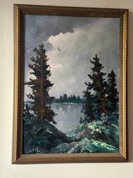 Vintage Oil Painting Signed On Back By Lebedeff Dated 1965