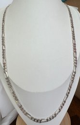 24' SOLID STERLING SILVER FIGARO CHAIN NECKLACE ITALY