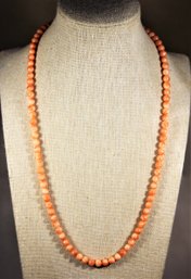 Fine Genuine Coral Beaded Necklace In Pink