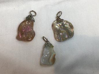 Custom Made Sterling Stone Pendants Of 3 #1