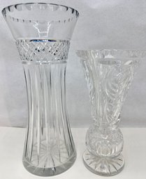 2 Vintage Crystal Vases