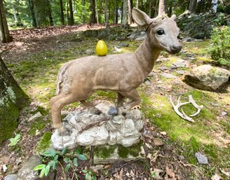 Vintage Cement Deer Statue