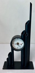 Black Painted Tubular Steel Clock With White Face