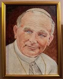 Religious Oil Painting, Pope John Paul II, Signed