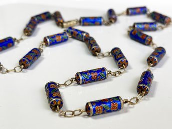 A Vintage Cloisonne Barrel Necklace