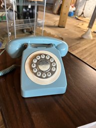 Blue Vintage Push Button Phone