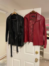 Pair Of Jones New York Medium Size Genuine Leather Women's Jackets.