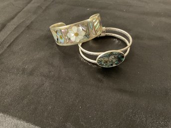 2 Vintage ABALONE Cuffs