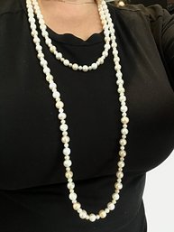 Genuine Pearl Necklace Extra Long BEAUTIFUL !