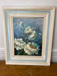Local Artist Maryanne Maier Milford, CT Floral Oil On Board Painting
