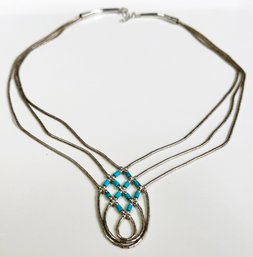 A Vintage Beaded Necklace In Egyptian Revival Style