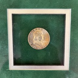 Framed 1955 Franklin Half Dollar - Silver