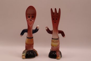 Japan Fork And Spoon Ceramic Salt And Pepper Shakers