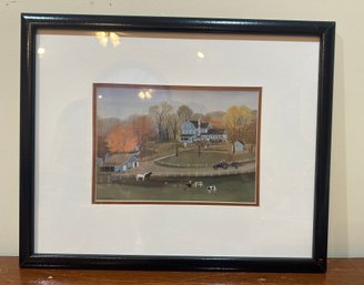 Beautiful Of Early Americans Print Signed By The Artist Michel Delacrois In A Wooden Frame.