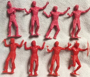 Lot Of 8 Vintage 5' Indian Action Figures - M