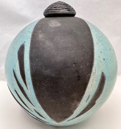 Andrew Berends, Large Raku Ceramic Vessel With Lid