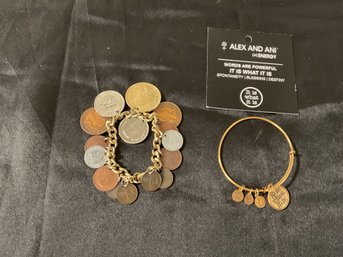 Vintage Coin Bracelet And A Alexi And Ani Bracelet