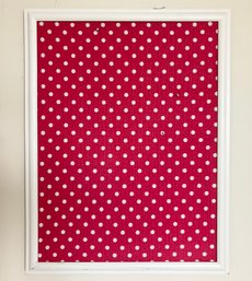 A Framed Tack Board In Cheerful Polka Dot Print