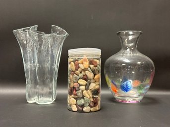 Two Pretty Vases & Stone Filler