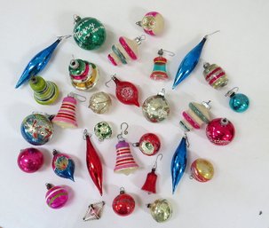 A Grouping Of Vintage Glass Christmas Ornaments