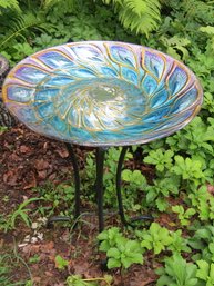 Colorful Acrylic And Metal Bird Bath